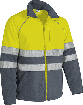 Chaqueta polar a.v ANETO amarillo fluor-gris cemento