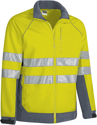 Chaqueta softshell a.v TACOMA amarillo fluor-gris cemento