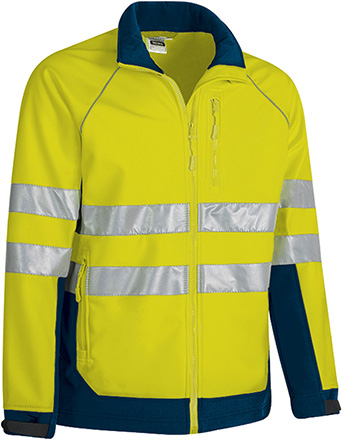 Chaqueta softshell a.v TACOMA amarillo fluor-azul marino orion