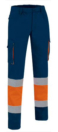 Pantalón a.v. FACTORY naranja fluor-azul marino orion