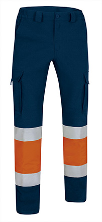 Pantalón a.v. RIGEL naranja fluor-azul marino orion