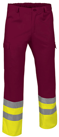 pantalón a.v. TRAIN amarillo fluor-granate caoba