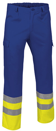 pantalón a.v. TRAIN amarillo fluor-azul azulina