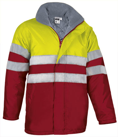 parka TRAFFIC amarillo fluor-rojo loto
