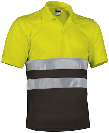 polo a.v. BUILD amarillo fluor-negro