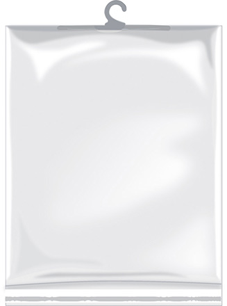 bolsa de plástico con adhesivo y percha CARACAS transparente