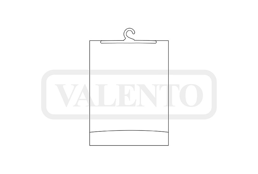 esquema Bolsa de plástico con adhesivo y percha CARACAS