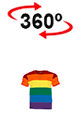 vista 360<sup>0</sup> Camiseta RAINBOW