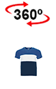 vista 360<sup>0</sup> Camiseta VARSITY