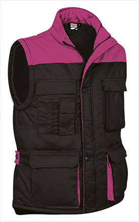chaleco THUNDER negro-rosa magenta