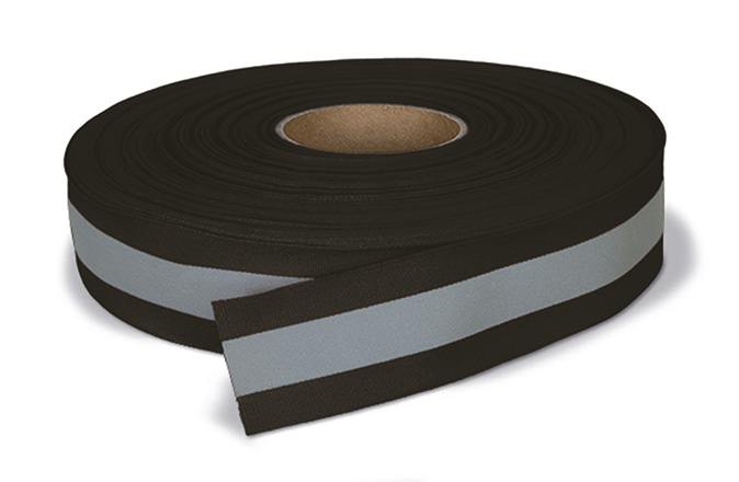 cinta retroreflectante de coser bicolor AMBER negro