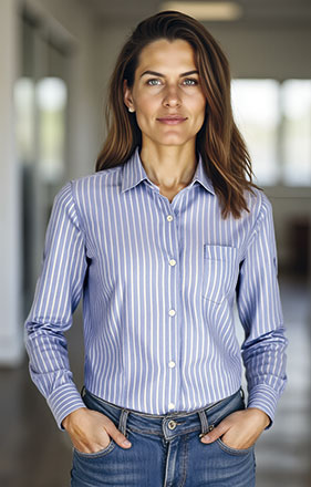 Camicia a righe M/L Donna