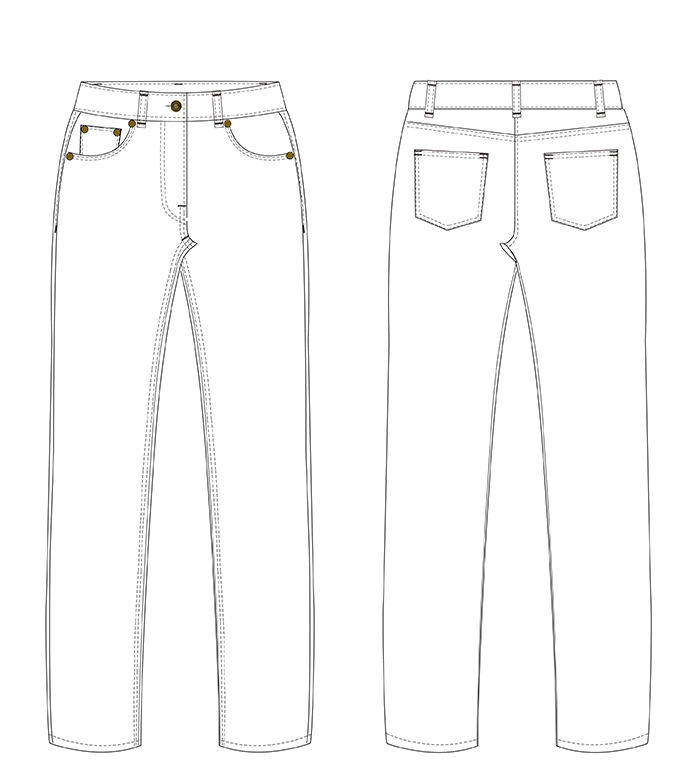 esquema Pantalon vaquero mujer ISABEL