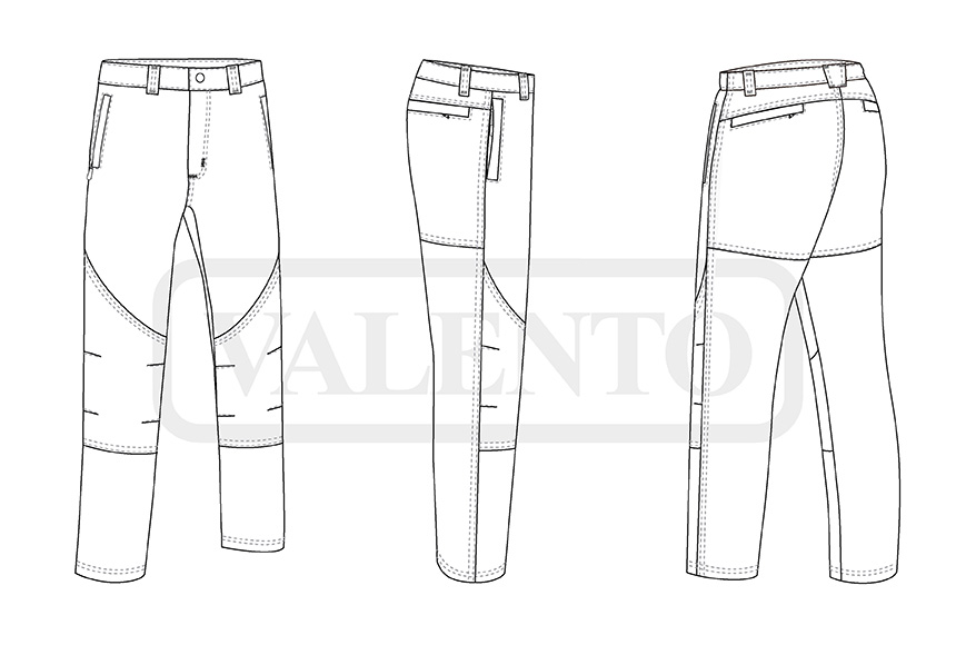 esquema Calças trekking MERIDIUM