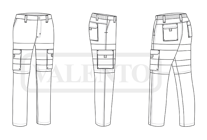 esquema Hi-Vis Detachable trousers PRODAR