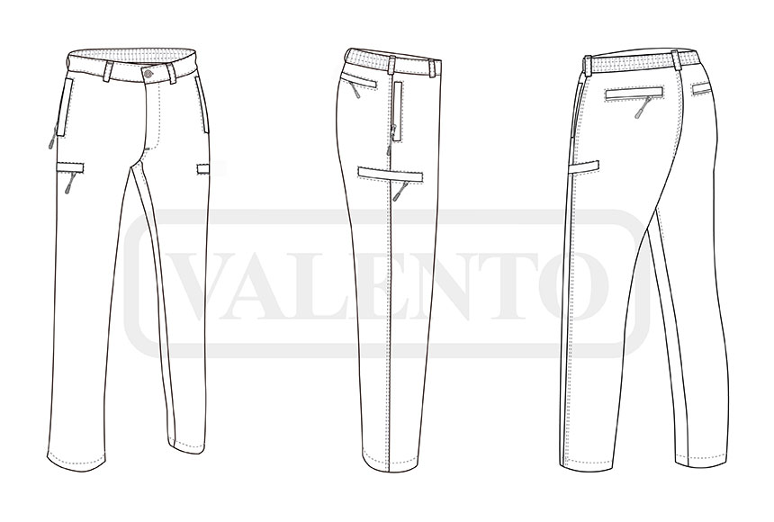 esquema Pantalone softshell RUGO