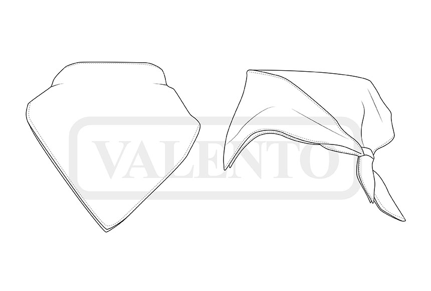 esquema Pañuelo cuadrado CACHIRULO