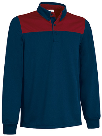 Polo m/larga HURRICANE azul marino orion-rojo loto