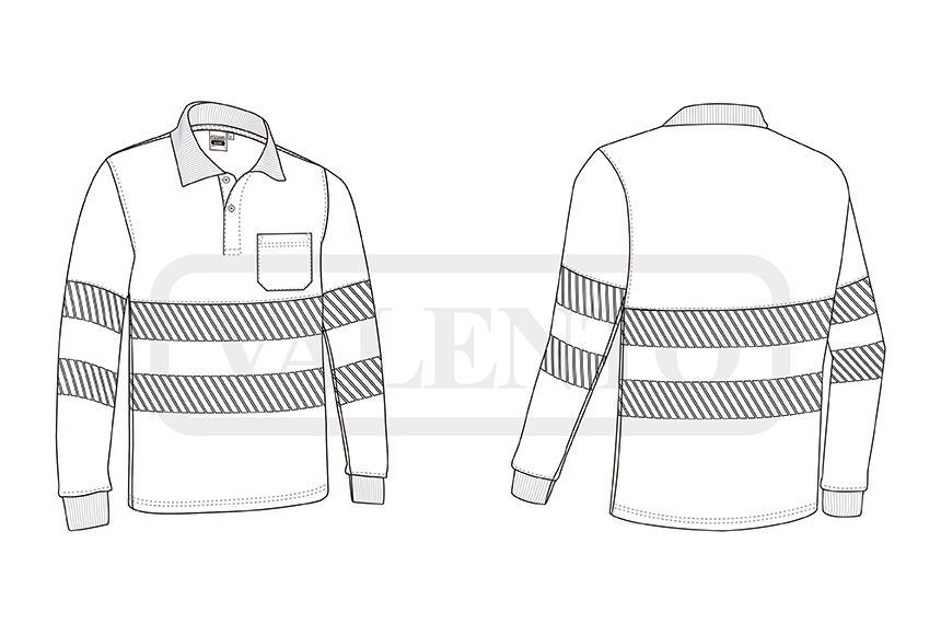 esquema Hi-Vis L/S Polo  ALBURY
