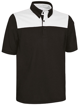 Polo m/corta HURRICANE negro-blanco