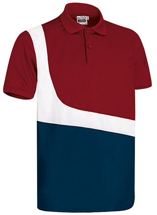 Polo PARTNER rojo loto-blanco-azul marino orion