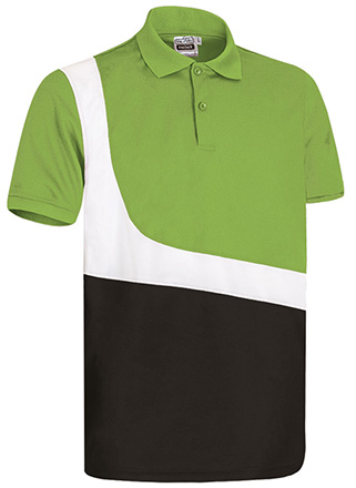 Polo PARTNER verde manzana-blanco-negro