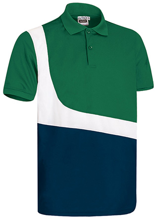 Polo PARTNER verde kelly-blanco-azul marino orion