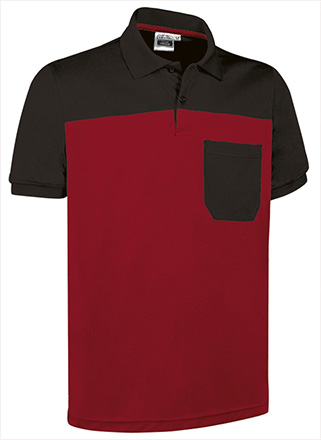 Polo TYPHOON rojo loto-negro