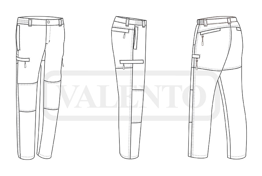 esquema Pantalón trekking DATOR