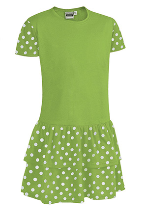 Vestido SEVILLANA verde manzana-blanco