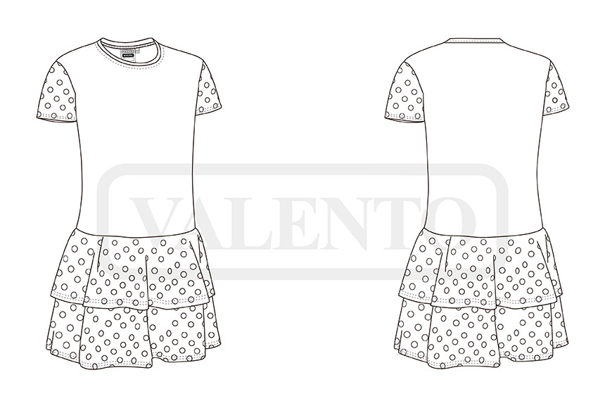 esquema Vestido infantil SEVILLANA