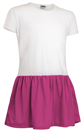 Vestido SUNNY blanco-rosa magenta