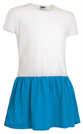 Vestido SUNNY blanco-azul tropical