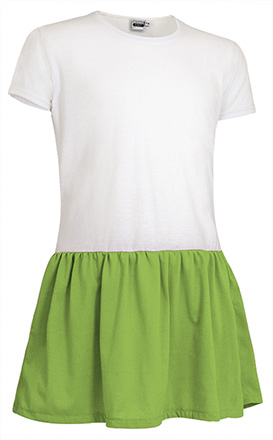 Vestido SUNNY blanco-verde manzana