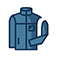 Capo con maniche smontabili trasformabile in gilet mediante zip.